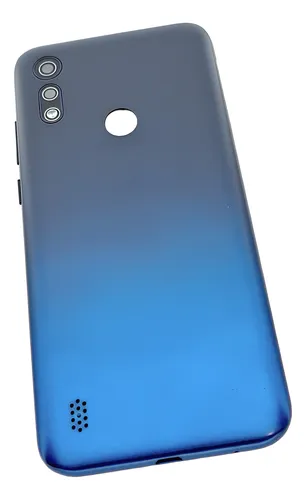 TAPA MOTO E6S AZUL CON LENTE DE CAMARA