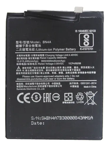BATERIA XIAOMI REDMI NOTE 7/REDMI NOTE 7 PRO BN4A 