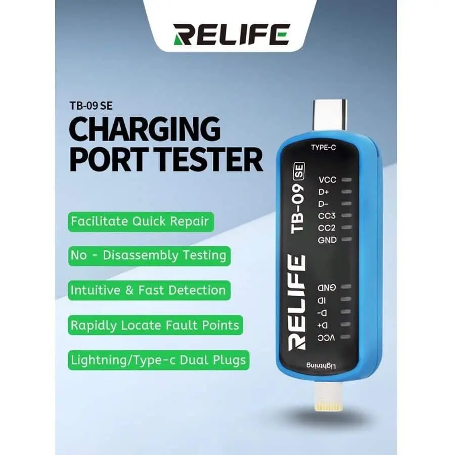 Relife TB-09 SE Tester puerto de carga 