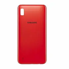 TAPA Samsung A10 rojo con vidrio de camara
