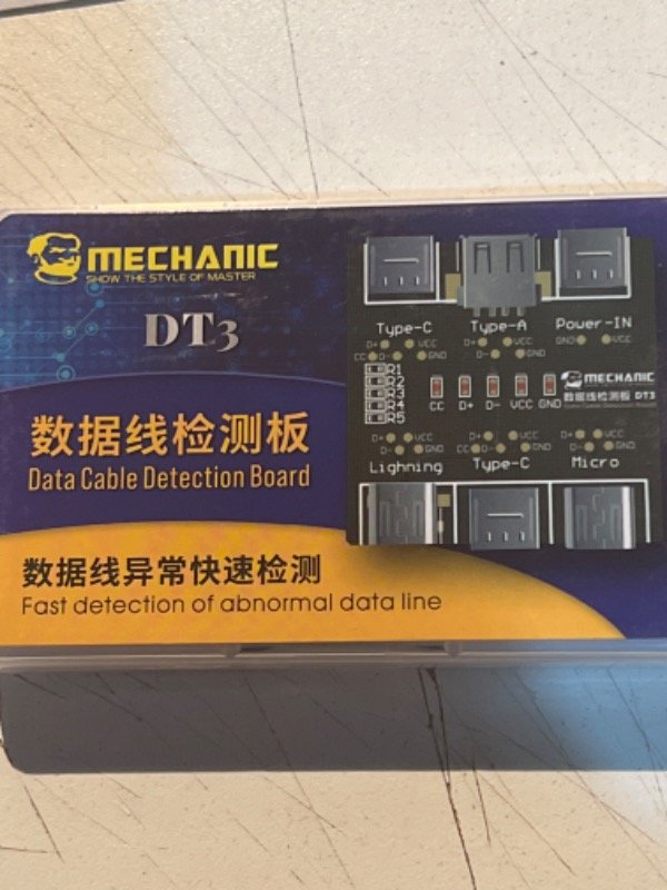 Probador De Cable Mechanic Dt3 Tester Tipo C / Micro Usb lightning 