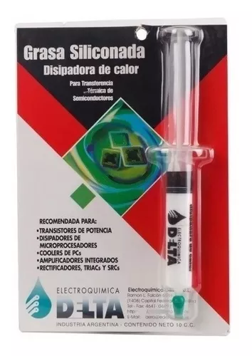 Grasa Siliconada Disipadora de Calor Delta 10cc en Jeringa