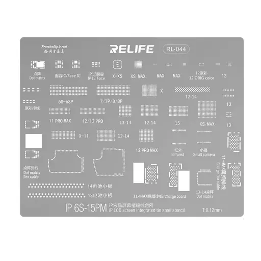 RELIFE STENCIL PARA IC PANTALLA IPHONE 6s - 15 pro max