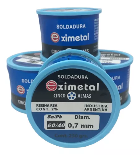 Estaño en rollo eximetal 0.5mm 250gr 60-40  LIZ