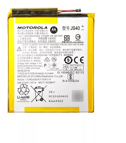 Bateria Motorola Moto Z3 Play Xt1929 Js40 ORIGINAL  e