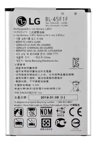 Bateria LG K8 X240 2017 k9  K4 X230 2017 Bl - 45f1f ORIGINAL  EVE