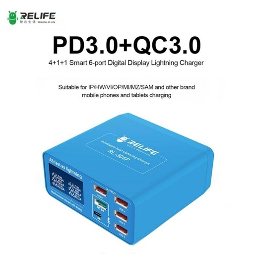 Multipuerto 6 Puertos Usb 3.0 RELIFE RL-304P  LIZ